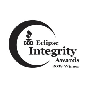 Logo for the BBB Eclipse Integrity Awards, 2018 Winner.