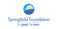 Logo for Springfield Foundation with a sun design and the tagline "For good. For ever."