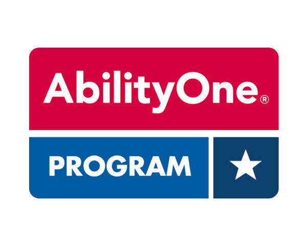 The logo for the AbilityOne Program, featuring a red and blue color scheme with a star icon.